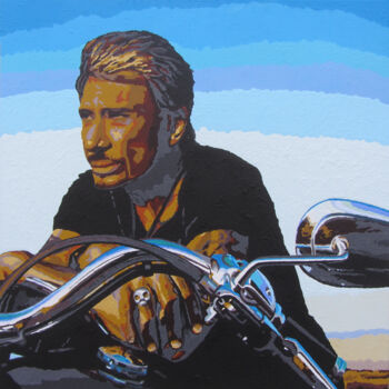 Painting titled "Johnny Hallyday en…" by Chrystel Mialet, Original Artwork