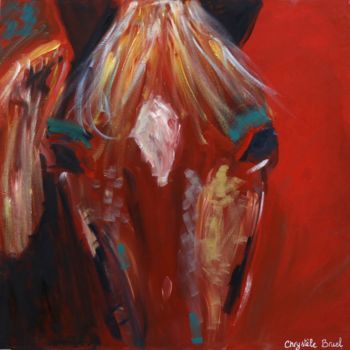 Painting titled "Feria" by Chrystèle Bruel, Original Artwork, Oil Mounted on Wood Panel