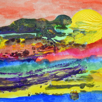 Peinture intitulée "Le mangeur de Soleil" par Chrystelle Ragot, Œuvre d'art originale, Autre