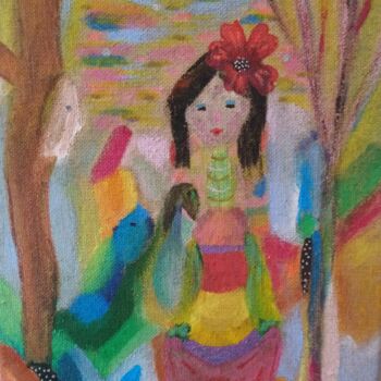 제목이 "Retrouver sa voie"인 미술작품 Chrystelle Ragot로, 원작, 아크릴 나무 들것 프레임에 장착됨