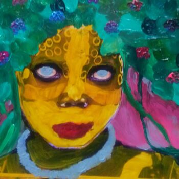 Painting titled "Indigène 1" by Chrystelle Ragot, Original Artwork, Acrylic