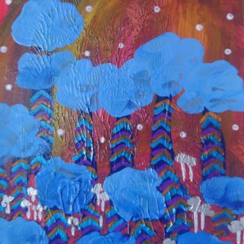 Painting titled "Arbres neptuniens" by Chrystelle Ragot, Original Artwork, Acrylic