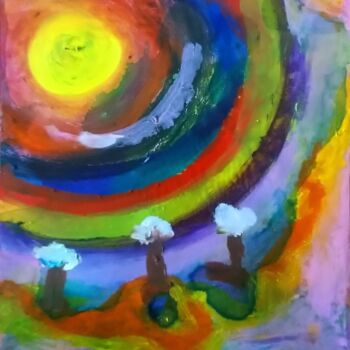 Peinture intitulée "Clair de lune" par Chrystelle Ragot, Œuvre d'art originale, Pastel