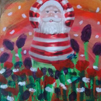 Collages intitulée "L'après Noël" par Chrystelle Ragot, Œuvre d'art originale, Pastel
