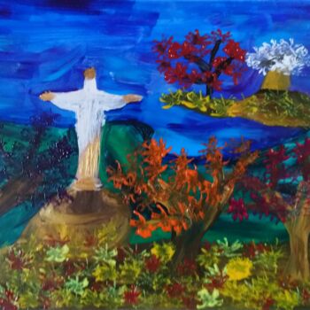 Malarstwo zatytułowany „Rio de flores” autorstwa Chrystelle Ragot, Oryginalna praca, Akryl
