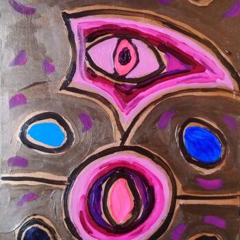 Painting titled "Pink Punk" by Chrystelle Ragot, Original Artwork, Acrylic