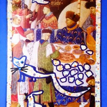 Collages intitulée "Banquet médiéval" par Chrystelle Ragot, Œuvre d'art originale, Collages