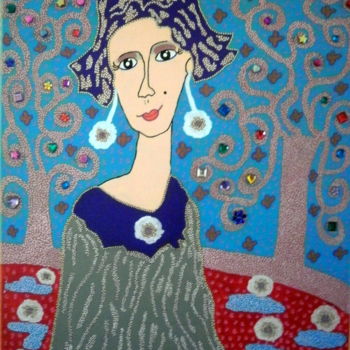 Painting titled "Mon âme soeur" by Chrystelle Ragot, Original Artwork, Acrylic Mounted on Wood Stretcher frame