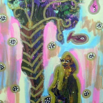 Malarstwo zatytułowany „L'arbre aux poissons” autorstwa Chrystelle Ragot, Oryginalna praca, Inny