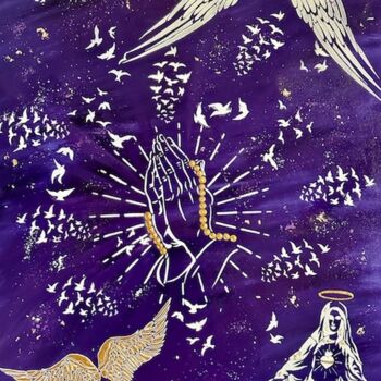 Peinture intitulée "Constellation spiri…" par Chrystellys, Œuvre d'art originale, Acrylique Monté sur Châssis en bois
