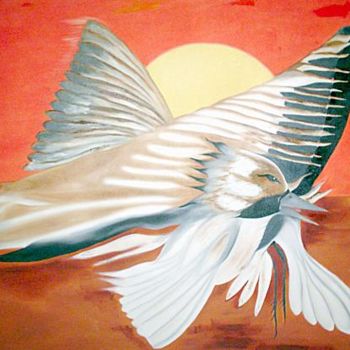 Painting titled "Pássaro em lento" by Chrystian Marques, Original Artwork