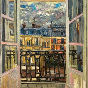 Картина под названием "View from bedroom" - Liam Porisse, Подлинное произведение искусства, Масло
