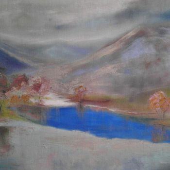Картина под названием "Горное озеро.jpg" - Художник Максим Чудеса, Подлинное произведение искусства