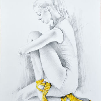Dessin intitulée "Ballerina Drawing 7" par Chung Yau Shek, Œuvre d'art originale, Crayon