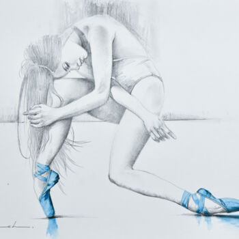 Rysunek zatytułowany „Ballerina Drawing 8” autorstwa Chung Yau Shek, Oryginalna praca, Ołówek