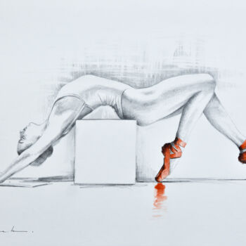 Dessin intitulée "Ballerina Drawing 9" par Chung Yau Shek, Œuvre d'art originale, Crayon