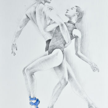 Dessin intitulée "Ballerina Drawing 12" par Chung Yau Shek, Œuvre d'art originale, Crayon