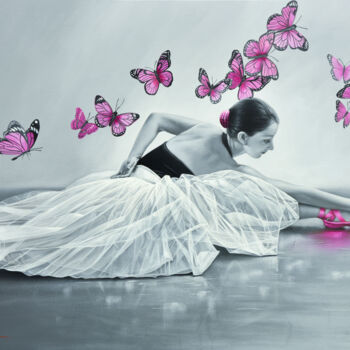 Painting titled "Ballerina" by Chung Yau Shek, Original Artwork, Oil