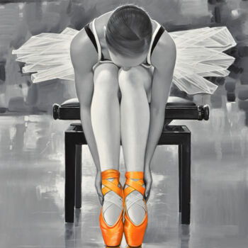 Pintura titulada "Ballet Dancer" por Chung Yau Shek, Obra de arte original, Oleo Montado en Bastidor de camilla de madera