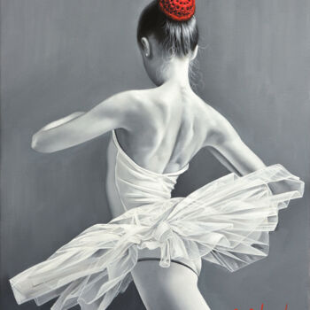 绘画 标题为“Ballet Dancer 2” 由Chung Yau Shek, 原创艺术品, 油 安装在木质担架架上