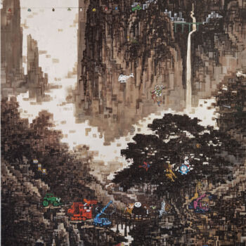 Malerei mit dem Titel "Impression Of A Chi…" von Chunlei Zhang, Original-Kunstwerk, Öl