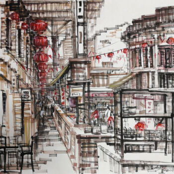 Desenho intitulada "Smith Street 史密斯街" por Chunlei Zhang, Obras de arte originais, Tinta