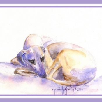 Malerei mit dem Titel "la sieste bleue" von Churiah, Original-Kunstwerk