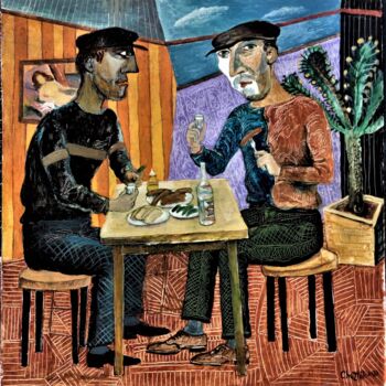 Картина под названием "Разговор №3" - Chuzhik, Подлинное произведение искусства, Масло