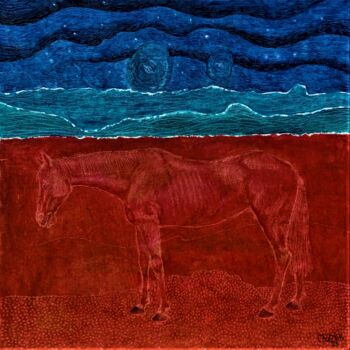 Pittura intitolato "Старая лошадь" da Chuzhik, Opera d'arte originale, Olio