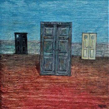 Schilderij getiteld "Двери" door Chuzhik, Origineel Kunstwerk, Olie