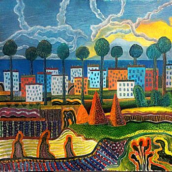Картина под названием "Вид Эрмини" - Chuzhik, Подлинное произведение искусства, Масло