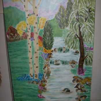 Painting titled "NATURE DE CHER MOI" by Loulou, Original Artwork, Oil