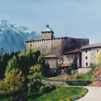 Картина под названием "Ivano Castle" - Ciaghi Tiziana, Подлинное произведение искусства