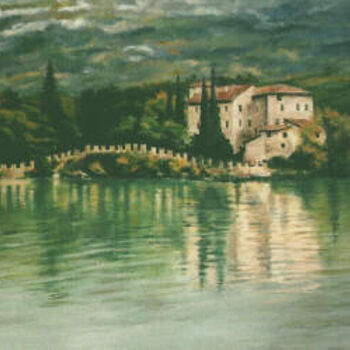 Картина под названием "Toblino Castle" - Ciaghi Tiziana, Подлинное произведение искусства