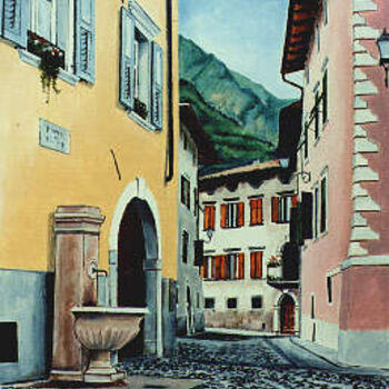 Painting titled "Piazzetta" by Ciaghi Tiziana, Original Artwork