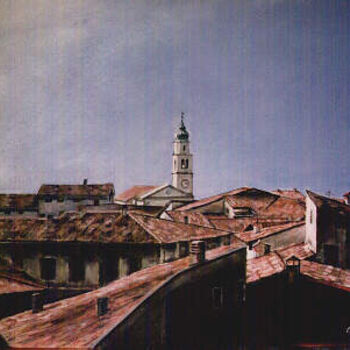 Pintura titulada "tetti" por Ciaghi Tiziana, Obra de arte original