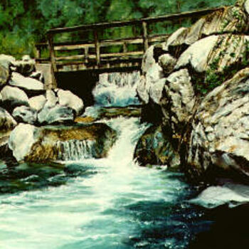 Painting titled "torrent" by Ciaghi Tiziana, Original Artwork