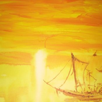 Painting titled "Ships" by Macthreinir, Original Artwork