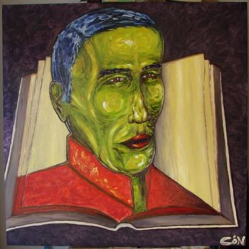 Painting titled "The Protagonist" by Ciarán Ó Néill, Original Artwork, Oil Mounted on Wood Stretcher frame