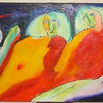 Painting titled "Les filles de Loth" by Michel Ciardi, Original Artwork, Oil