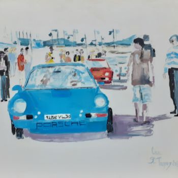 Painting titled "Porsche" by Cica, Original Artwork, Oil