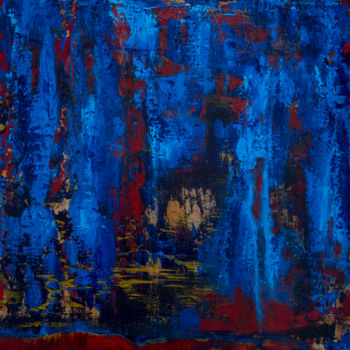 Painting titled "Blue Red" by Ciccio Montalbano, Original Artwork, Acrylic