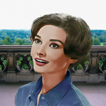 Digitale Kunst mit dem Titel "Audrey Hepburn na v…" von Ciezar, Original-Kunstwerk, Digitale Malerei