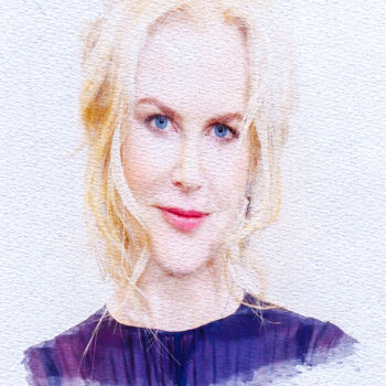 제목이 "Nicole Kidman"인 디지털 아트 Ciezar로, 원작, 디지털 페인팅