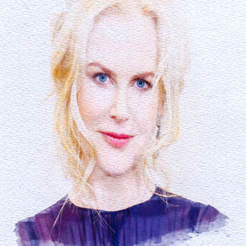 Digital Arts titled "Nicole Kidman" by Ciezar, Original Artwork, Digital Painting