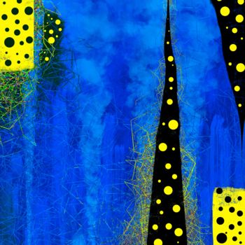 Arts numériques intitulée "Blue Infinity of Lo…" par Cila, Œuvre d'art originale, Peinture numérique