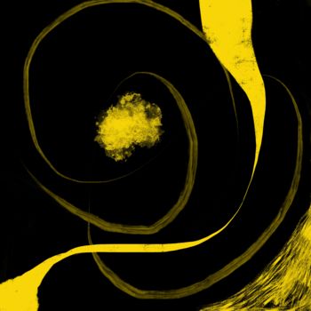 Digitale Kunst getiteld "Yellow Melancholia" door Cila, Origineel Kunstwerk, Digitaal Schilderwerk