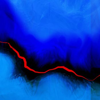 Arts numériques intitulée "Red Line - Rectangu…" par Cila, Œuvre d'art originale, Peinture numérique