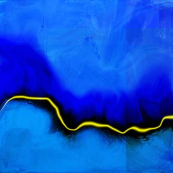 Digital Arts titled "Yellow Line - 2" by Cila, Original Artwork, Digital Painting