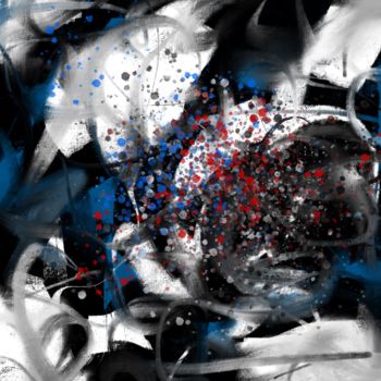 Arts numériques intitulée "Pain - Blue" par Cila, Œuvre d'art originale, Peinture numérique